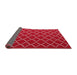 Thickness of Contemporary Red Trellis Rug, con1054