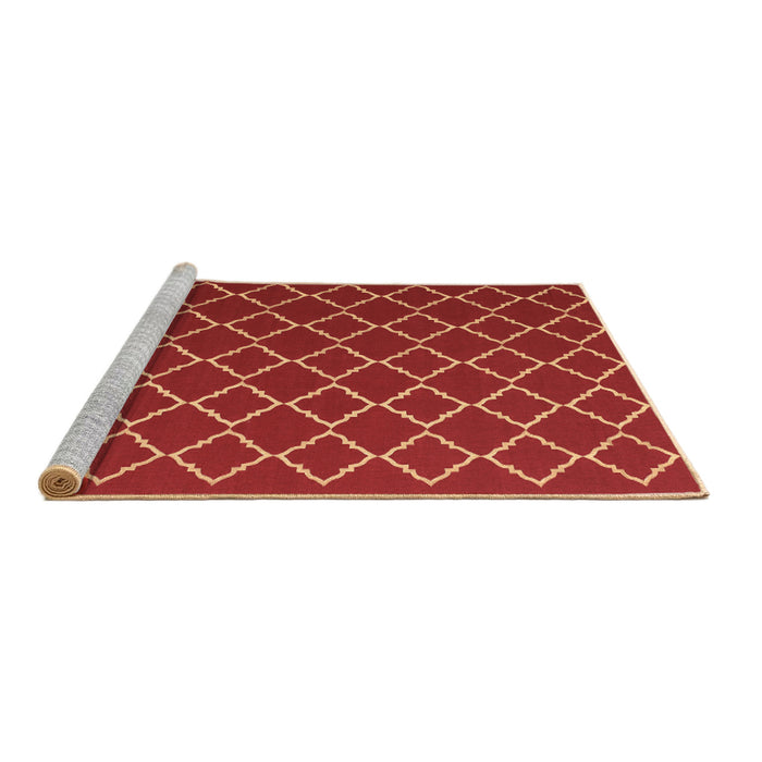 Sideview of Machine Washable Trellis Brown Modern Rug, wshcon1054brn