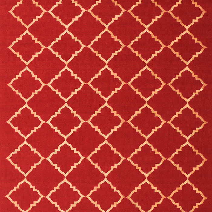 Serging Thickness of Machine Washable Trellis Orange Modern Area Rugs, wshcon1054org