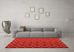 Machine Washable Trellis Orange Modern Area Rugs in a Living Room, wshcon1054org