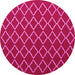 Round Trellis Pink Modern Rug, con1054pnk