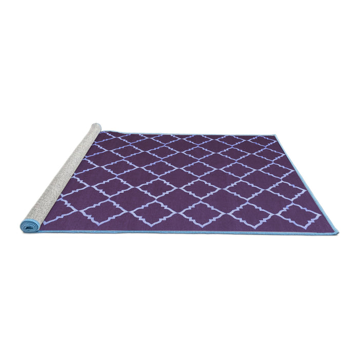 Sideview of Machine Washable Trellis Blue Modern Rug, wshcon1054blu