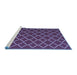 Sideview of Machine Washable Trellis Blue Modern Rug, wshcon1054blu