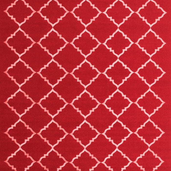 Machine Washable Trellis Red Modern Rug, wshcon1054red
