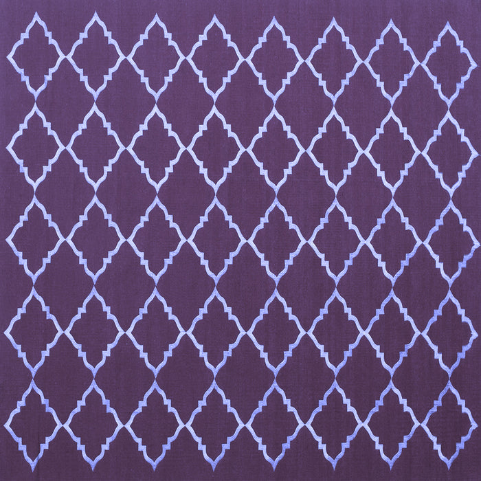 Square Machine Washable Trellis Blue Modern Rug, wshcon1054blu
