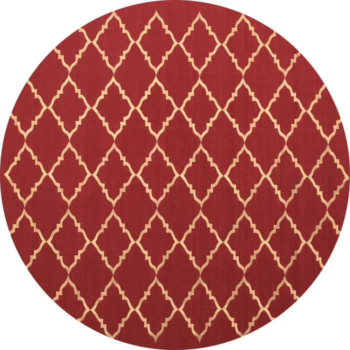 Round Machine Washable Trellis Brown Modern Rug, wshcon1054brn
