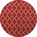 Round Machine Washable Trellis Brown Modern Rug, wshcon1054brn