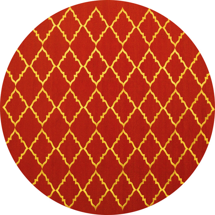 Round Trellis Yellow Modern Rug, con1054yw