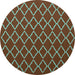 Round Trellis Turquoise Modern Rug, con1054turq