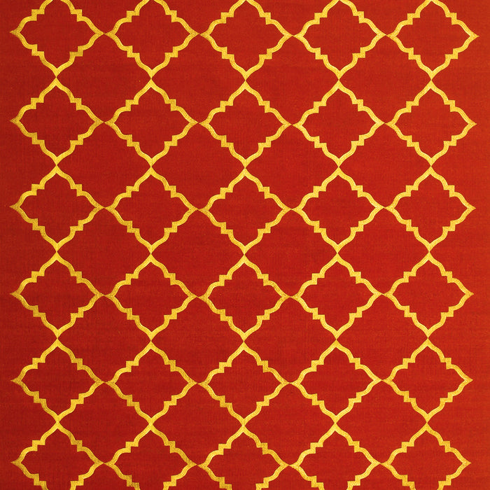 Machine Washable Trellis Yellow Modern Rug, wshcon1054yw