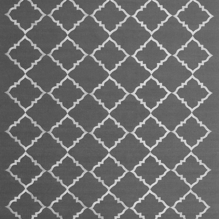Serging Thickness of Machine Washable Trellis Gray Modern Rug, wshcon1054gry