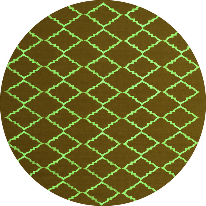 Machine Washable Trellis Green Modern Area Rugs, wshcon1054grn
