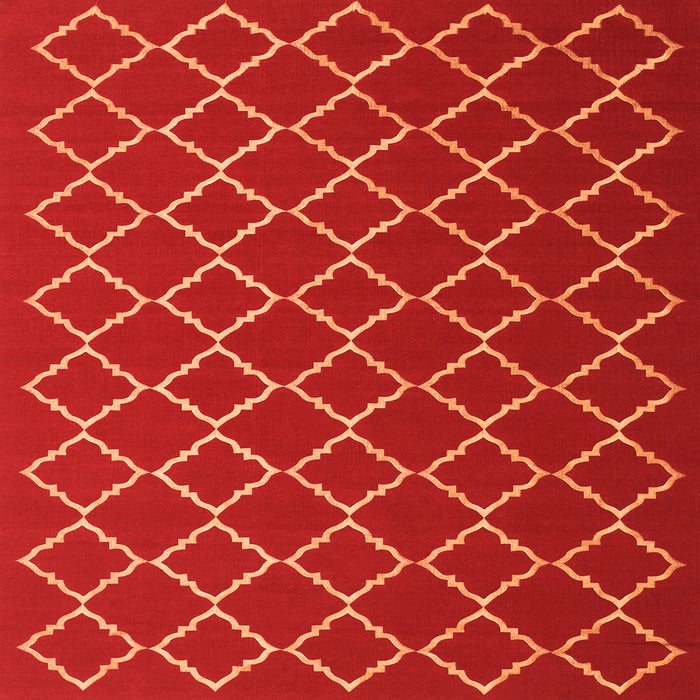 Round Machine Washable Trellis Orange Modern Area Rugs, wshcon1054org