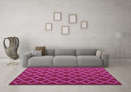 Machine Washable Trellis Purple Modern Area Rugs in a Living Room, wshcon1054pur
