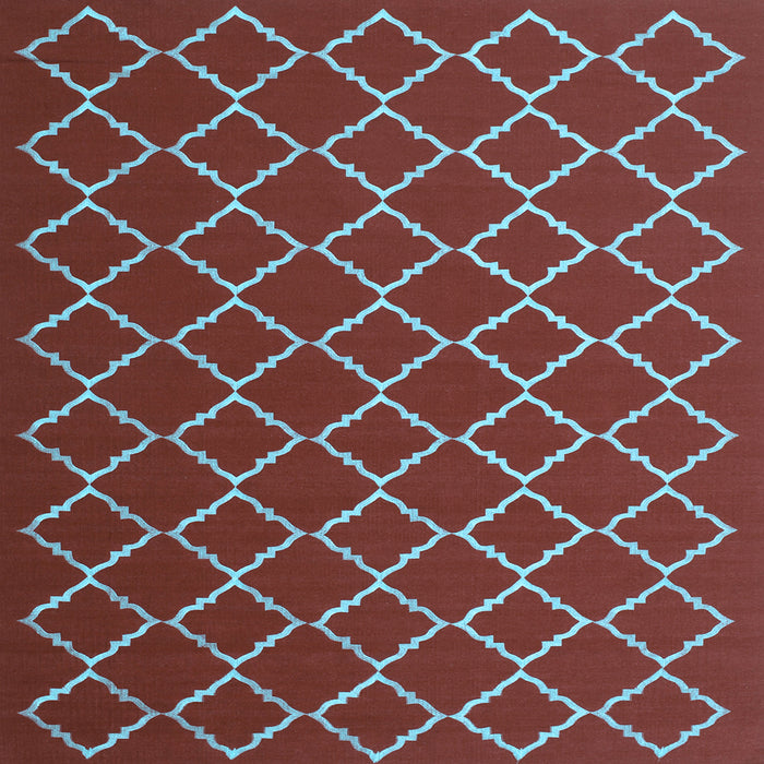 Square Machine Washable Trellis Light Blue Modern Rug, wshcon1054lblu
