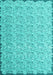 Machine Washable Abstract Turquoise Contemporary Area Rugs, wshcon1055turq