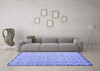 Machine Washable Abstract Blue Contemporary Rug, wshcon1055blu
