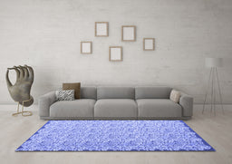 Machine Washable Abstract Blue Contemporary Rug in a Living Room, wshcon1055blu