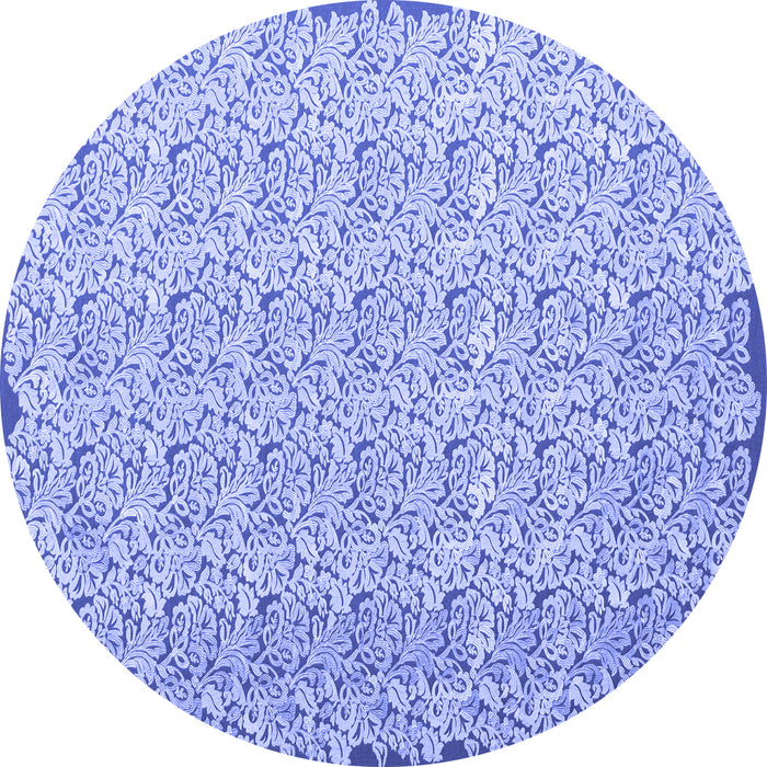 Round Machine Washable Abstract Blue Contemporary Rug, wshcon1055blu