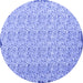 Round Machine Washable Abstract Blue Contemporary Rug, wshcon1055blu