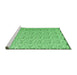 Sideview of Machine Washable Abstract Emerald Green Contemporary Area Rugs, wshcon1055emgrn