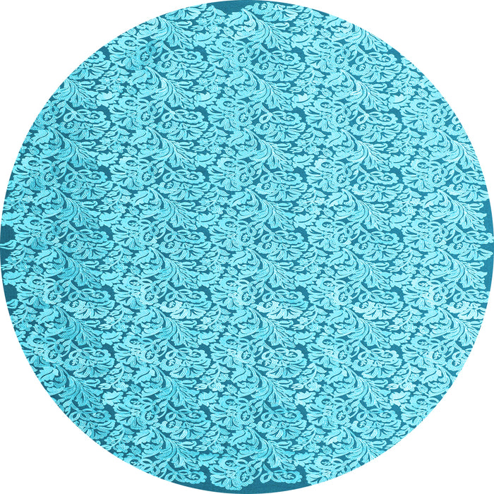 Round Abstract Light Blue Contemporary Rug, con1055lblu