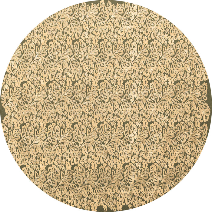 Round Machine Washable Abstract Brown Contemporary Rug, wshcon1055brn