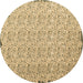 Round Machine Washable Abstract Brown Contemporary Rug, wshcon1055brn