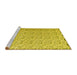 Sideview of Machine Washable Abstract Yellow Contemporary Rug, wshcon1055yw