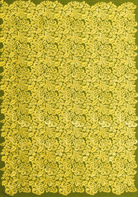 Abstract Yellow Contemporary Rug, con1055yw