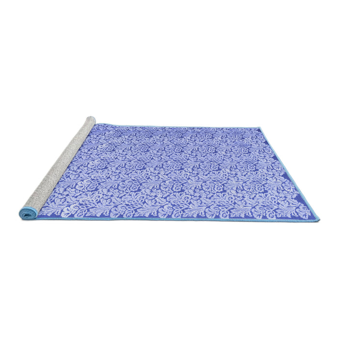 Sideview of Machine Washable Abstract Blue Contemporary Rug, wshcon1055blu