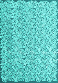 Abstract Turquoise Contemporary Rug, con1055turq