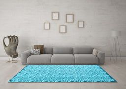 Machine Washable Abstract Light Blue Contemporary Rug in a Living Room, wshcon1055lblu