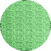 Round Abstract Emerald Green Contemporary Rug, con1055emgrn