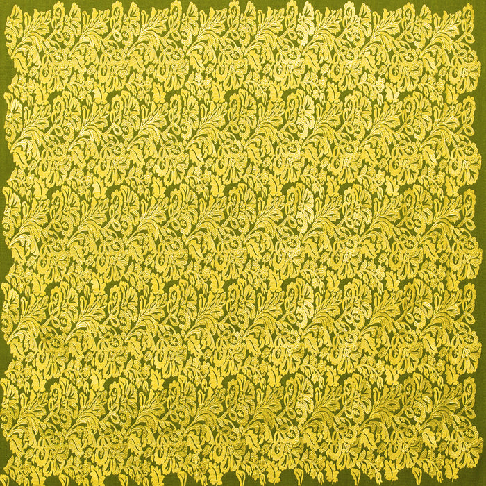 Square Abstract Yellow Contemporary Rug, con1055yw