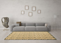 Machine Washable Abstract Brown Contemporary Rug, wshcon1055brn
