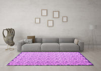 Machine Washable Abstract Pink Contemporary Rug, wshcon1055pnk