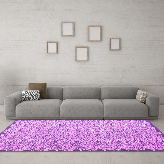 Machine Washable Abstract Pink Contemporary Rug in a Living Room, wshcon1055pnk