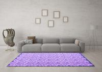 Machine Washable Abstract Purple Contemporary Rug, wshcon1055pur