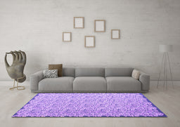 Machine Washable Abstract Purple Contemporary Area Rugs in a Living Room, wshcon1055pur