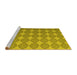 Sideview of Machine Washable Abstract Yellow Contemporary Rug, wshcon1056yw