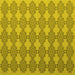 Square Machine Washable Abstract Yellow Contemporary Rug, wshcon1056yw