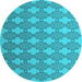 Round Machine Washable Abstract Light Blue Contemporary Rug, wshcon1056lblu