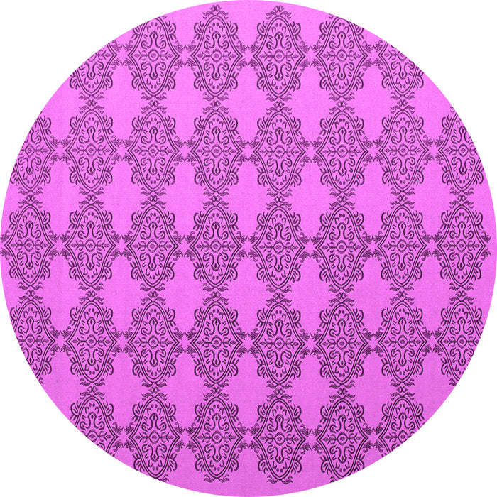 Round Abstract Pink Contemporary Rug, con1056pnk
