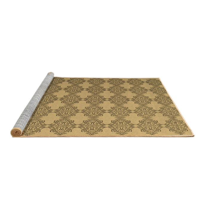 Sideview of Machine Washable Abstract Brown Contemporary Rug, wshcon1056brn
