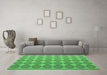 Machine Washable Abstract Emerald Green Contemporary Area Rugs in a Living Room,, wshcon1056emgrn