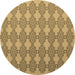 Round Machine Washable Abstract Brown Contemporary Rug, wshcon1056brn