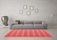 Machine Washable Abstract Red Contemporary Rug, wshcon1056red