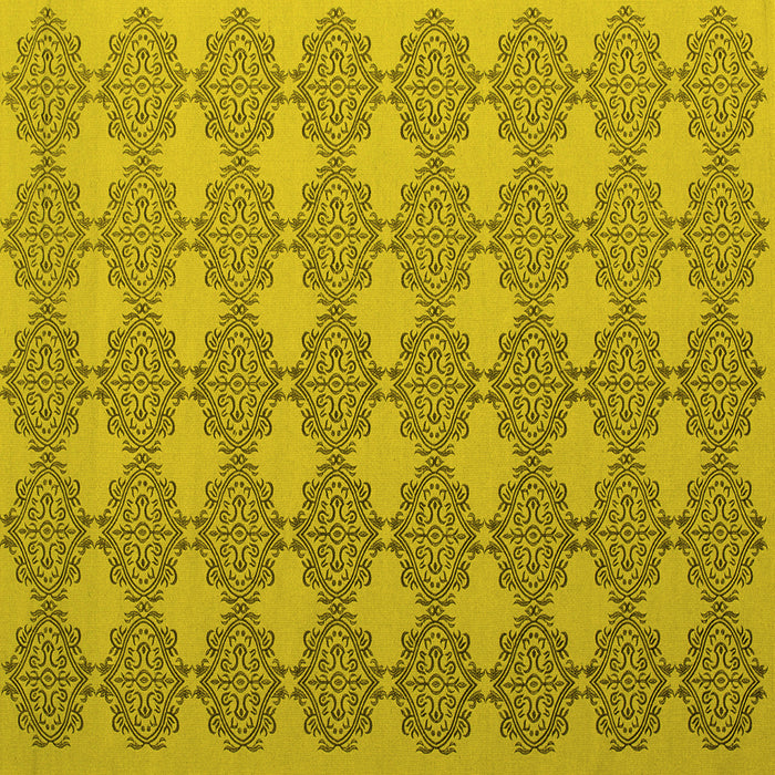 Square Abstract Yellow Contemporary Rug, con1056yw