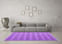 Machine Washable Abstract Purple Contemporary Rug, wshcon1056pur